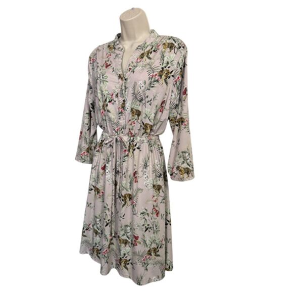 Robert Louis Pink Tiger Print Dress Size L - Picture 6 of 12